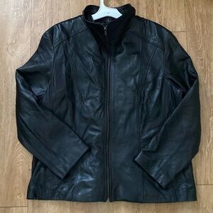 Wilsons Leather Black Motorcycle Jacket. Size 2X